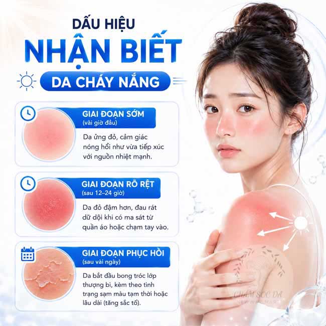 Dấu hiệu nhận biết da cháy nắng