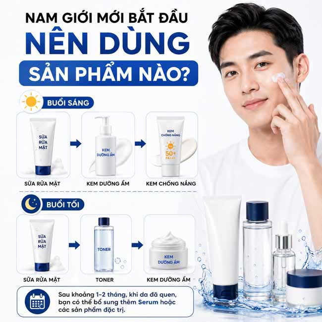 Nam giới mới bắt đầu nên dùng sản phẩm nào?